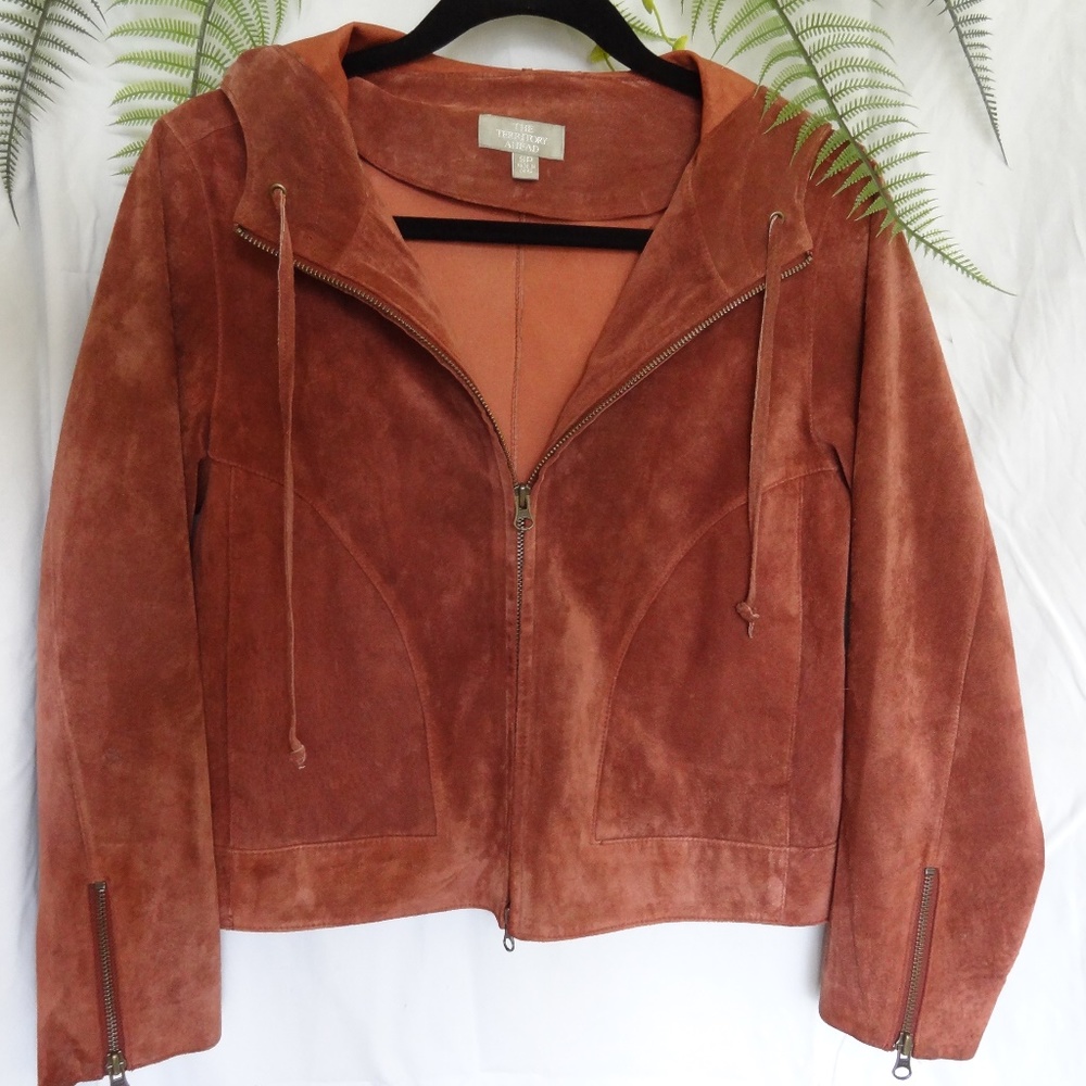 pink leather moto bomber jacket w/hood, zippers